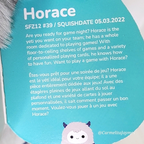 HORACE 🐾 Blue & Gray Yeti FuzzAMallow Original Squishmallow ☆ NWT ☆ - Picture 4 of 8